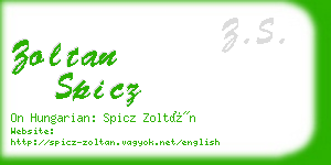 zoltan spicz business card